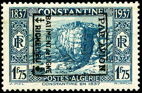 surcharge Richelieu sur timbre Algérie
