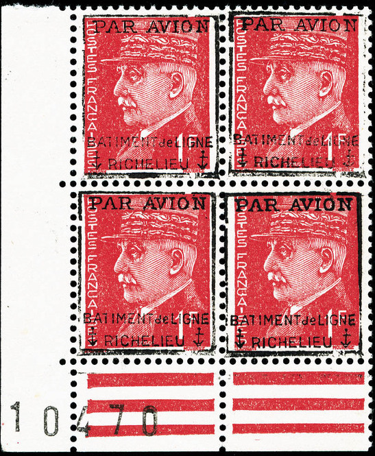 surcharge Richelieu sur timbres Pétain