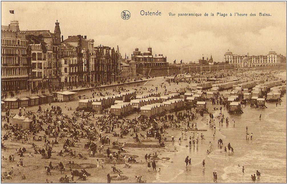 cartes postales anciennes de la plage d'Ostende