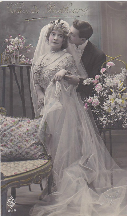carte postale ancienne couple 1900