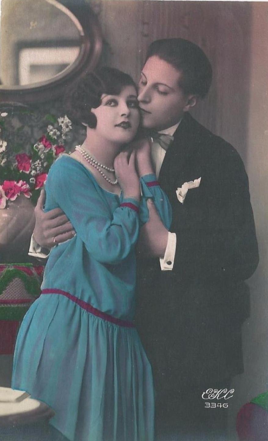 carte postales ancienne couple 1930
