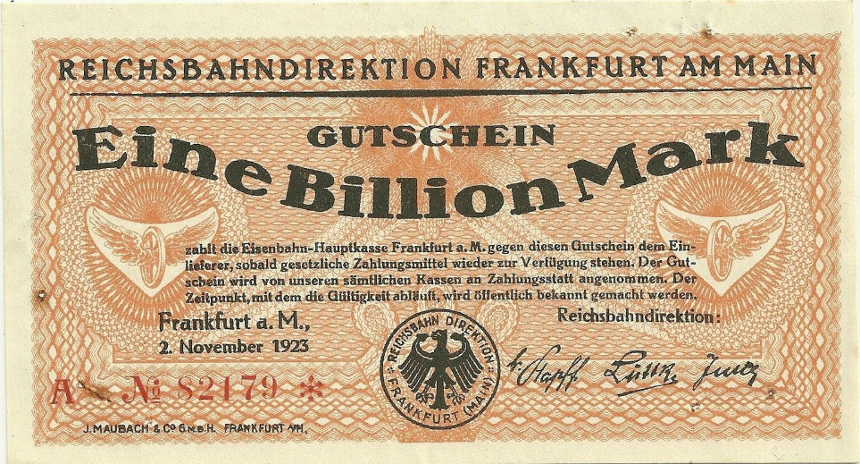AU-UNC Germany Stuttgart 500 Milliarden Billion Mark P S1378 1923 
