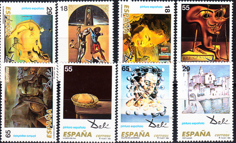 Spagna 1994: serie di francobolli dedicati alle opere di Dalì