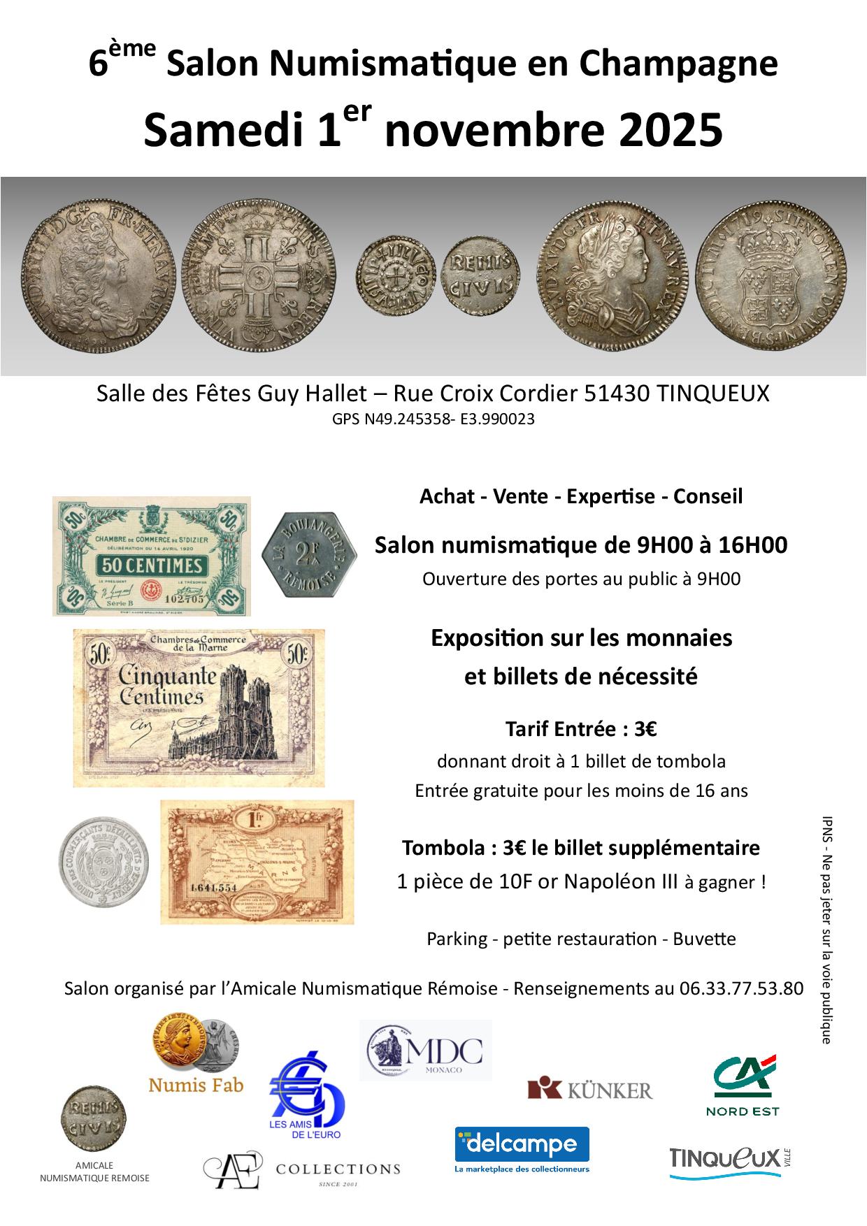2025 Affiche Salon Numismatique En Champagne 01112025 Page 001