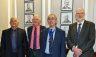 Dr Andrew Telfer Brunton FRPSL, Bob Medland FRPSL, Simon Richards FRPSL, President of the Royal Philatelic Society London, and Dr Ian Pinwill FRPSL.