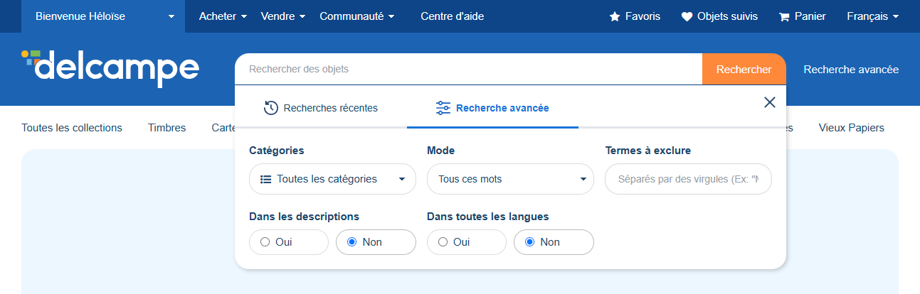 Advanced Search Fr