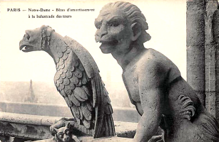 Carte Postale de Notre-Dame de Paris, les Gargouilles et les Chimères