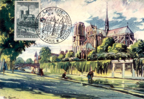 Carte Postale Maximum de Notre-Dame de Paris, 1947